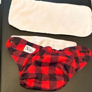 2/$15 Red & Black Buffalo Plaid Reusable Kids Diaper Cover